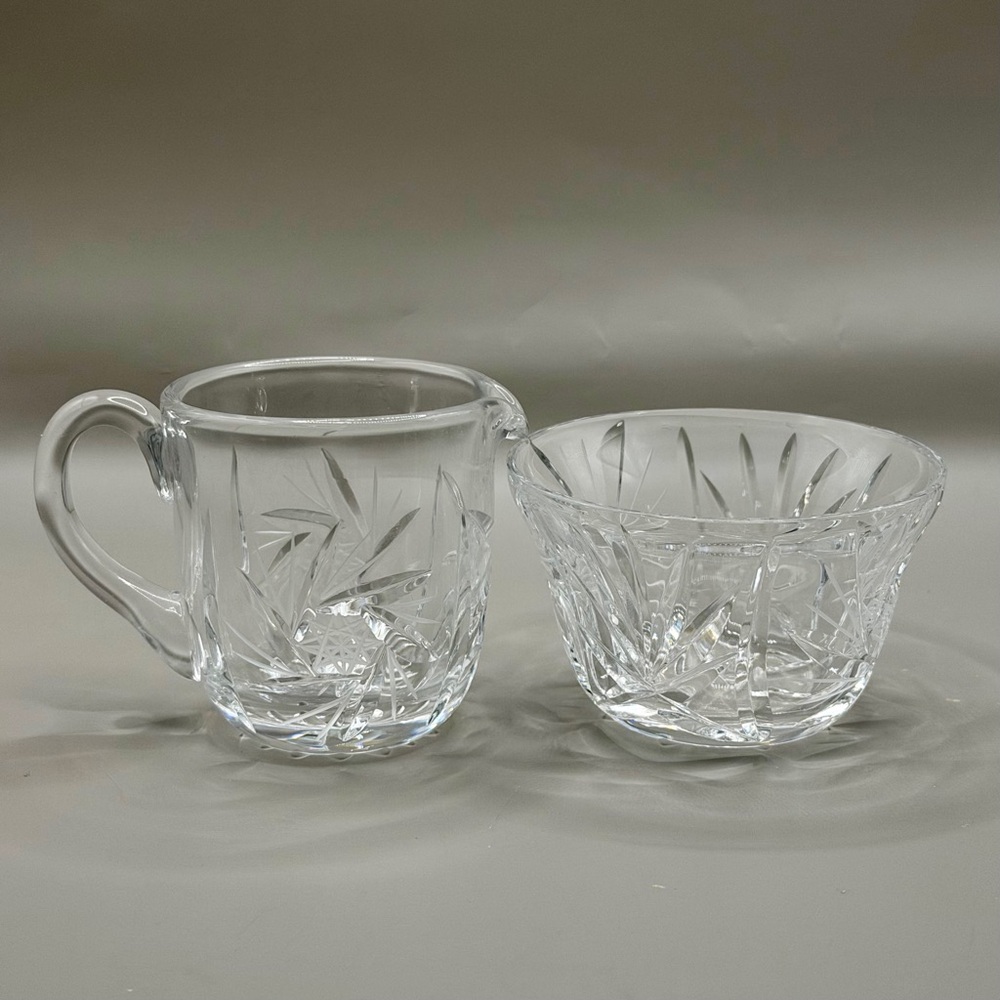 Vintage Anna Hutte Bleikristall Lead Crystal‎ Mini Creamer & Sugar Set ANN16